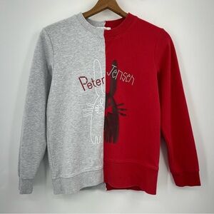 Peter Jensen L/11Y Split bunny crewneck 0820 Sweatshirt gray red logo boy unisex